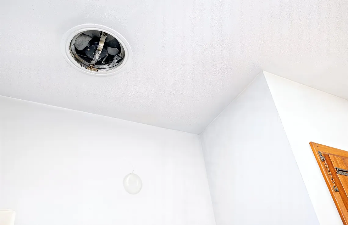 Ceiling fully restored after fire and smoke damage cleanup by Restoration Pro Dallas